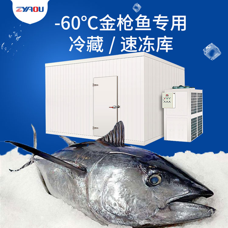 零下-60℃度金枪鱼专用冷库速冻库全套设备